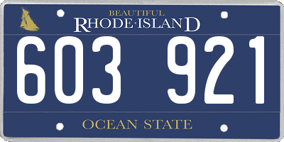 RI license plate 603921