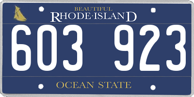RI license plate 603923