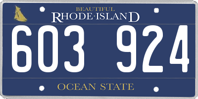 RI license plate 603924
