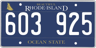 RI license plate 603925