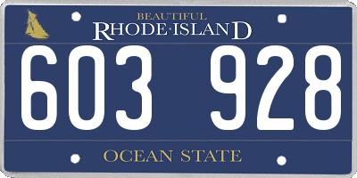 RI license plate 603928