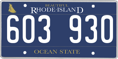 RI license plate 603930