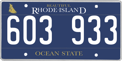 RI license plate 603933