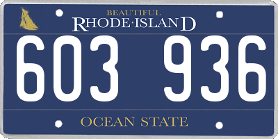 RI license plate 603936