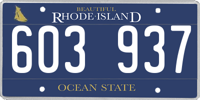 RI license plate 603937