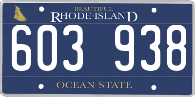 RI license plate 603938