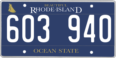 RI license plate 603940