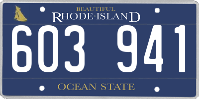 RI license plate 603941