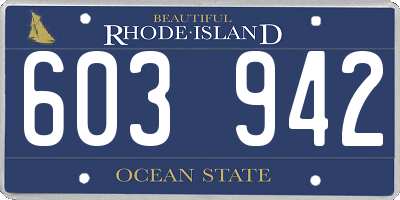 RI license plate 603942
