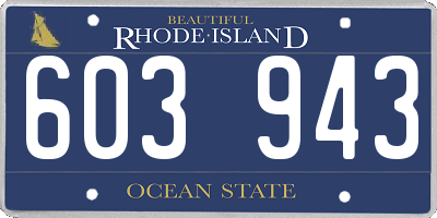 RI license plate 603943