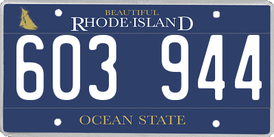 RI license plate 603944