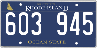 RI license plate 603945