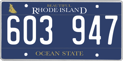 RI license plate 603947