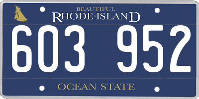 RI license plate 603952