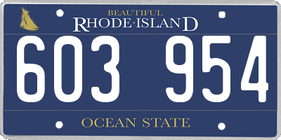 RI license plate 603954