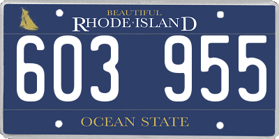 RI license plate 603955