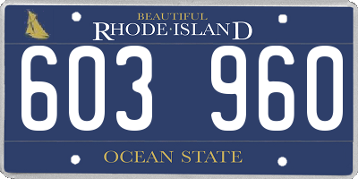 RI license plate 603960