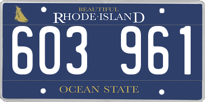 RI license plate 603961