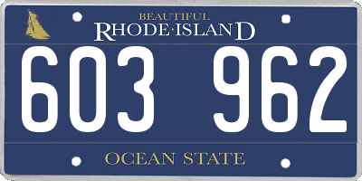 RI license plate 603962