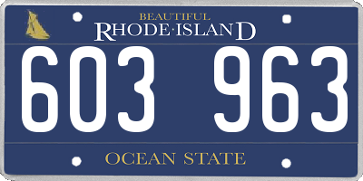 RI license plate 603963