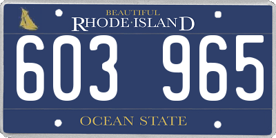 RI license plate 603965