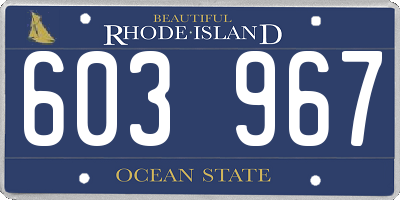 RI license plate 603967