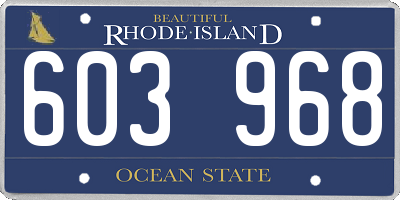 RI license plate 603968