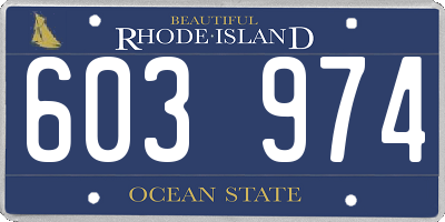 RI license plate 603974