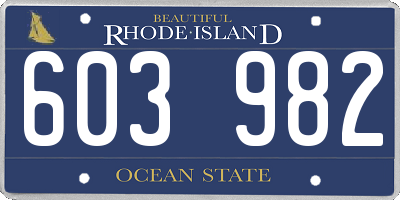 RI license plate 603982