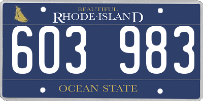RI license plate 603983