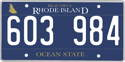 RI license plate 603984
