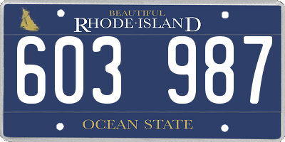 RI license plate 603987