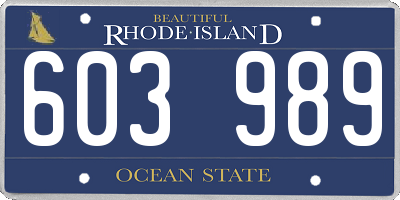 RI license plate 603989
