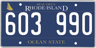 RI license plate 603990