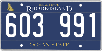 RI license plate 603991
