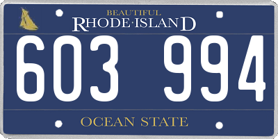 RI license plate 603994