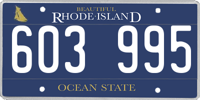 RI license plate 603995