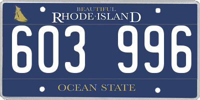 RI license plate 603996