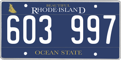 RI license plate 603997