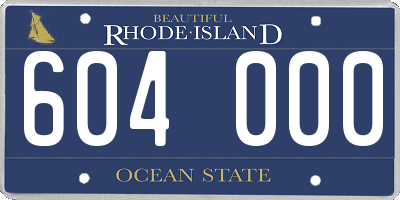 RI license plate 604000