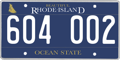 RI license plate 604002