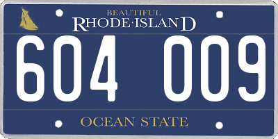 RI license plate 604009