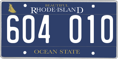 RI license plate 604010