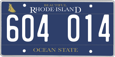 RI license plate 604014