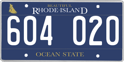 RI license plate 604020