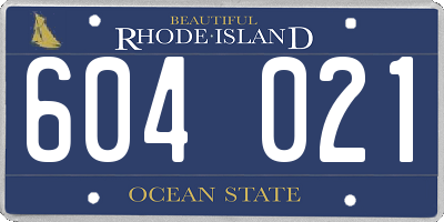 RI license plate 604021