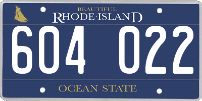 RI license plate 604022