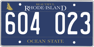 RI license plate 604023