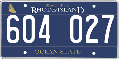RI license plate 604027