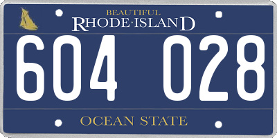 RI license plate 604028